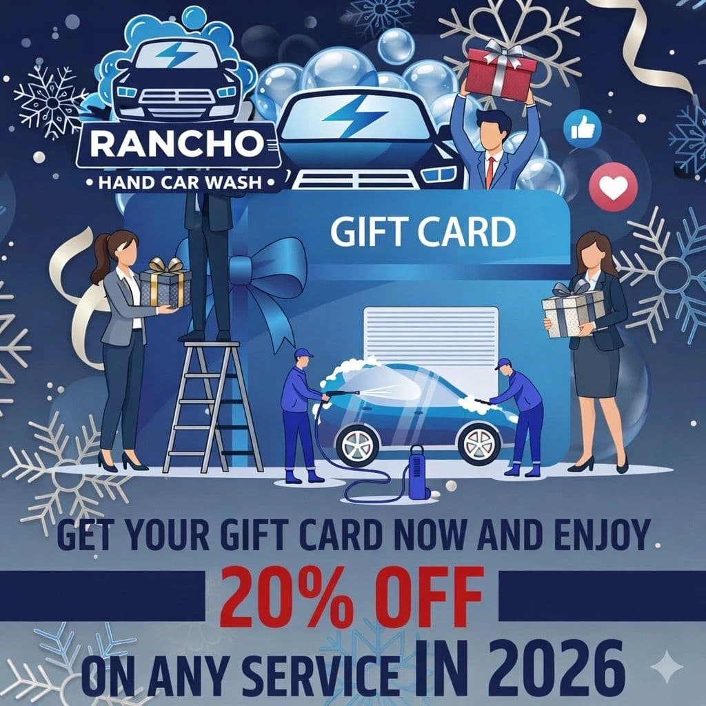 Rancho Hand Car Wash 2026 gift card offering 20% off any service